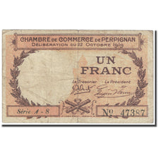 France, Perpignan, 1 Franc, 1919, Chambre de Commerce, TB, Pirot:100-29