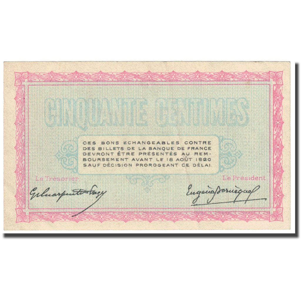 Frankrijk, Belfort, 50 Centimes, 1915, Chambre de Commerce, SUP, Pirot:23-17