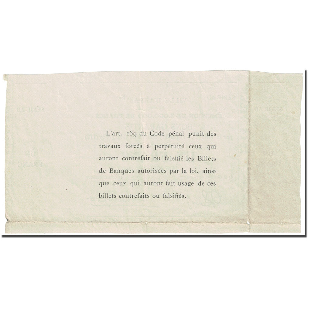 France, Arras, 1 Franc, 1914, Ville & Chambre de commerce, TTB, Pirot:62-13