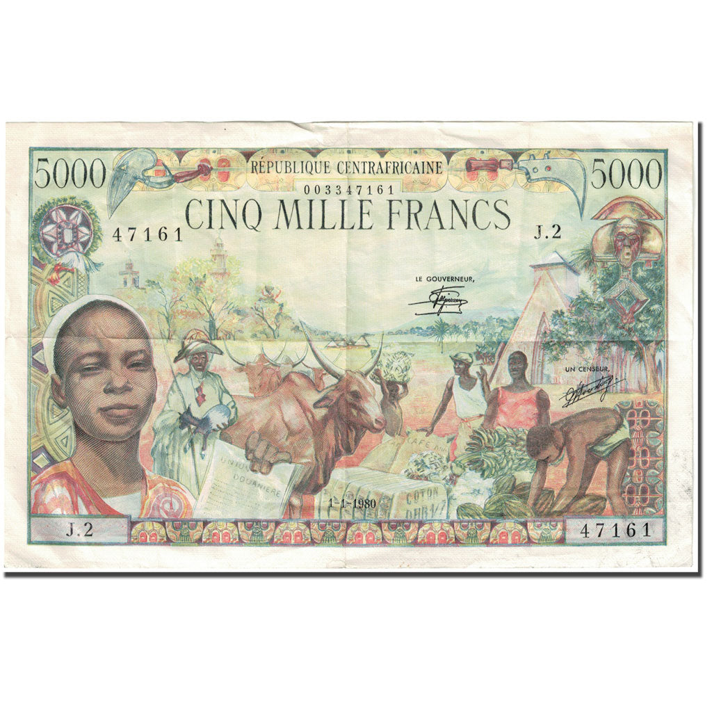Banknote, Central African Republic, 5000 Francs, 1980, 1980-01-01, KM:11
