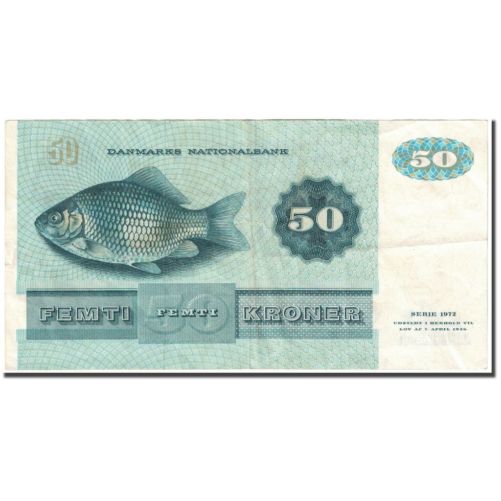 Banknote, Denmark, 50 Kroner, 1989, 1989 (Old Date 1972), KM:50h, EF(40-45)