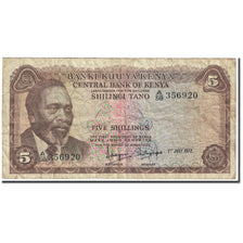 Banknot, Kenia, 5 Shillings, 1972, 1972-07-01, KM:6c, VG(8-10)