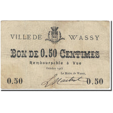 Francia, Wassy, 50 Centimes, 1915, Bon de, MB, Pirot:52-31