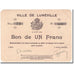 Frankrijk, Lunéville, 1 Franc, 1914, Bon de Municipalité, SPL, Pirot:54-75