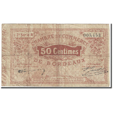 France, Bordeaux, 50 Centimes, 1914, Chambre de Commerce, VG(8-10), Pirot:30-01