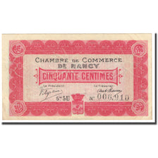 France, Nancy, 50 Centimes, 1916, Chambre de Commerce, EF(40-45), Pirot:87-10