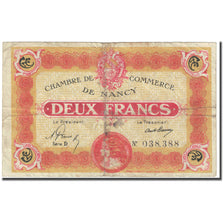 Francia, Nancy, 2 Francs, 1919, Chambre de Commerce, B, Pirot:87-32