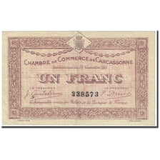 France, Carcassonne, 1 Franc, 1914, Chambre de Commerce, TTB, Pirot:38-6