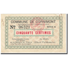 France, Cornimont, 50 Centimes, 1915, Emission Municipale, EF(40-45)