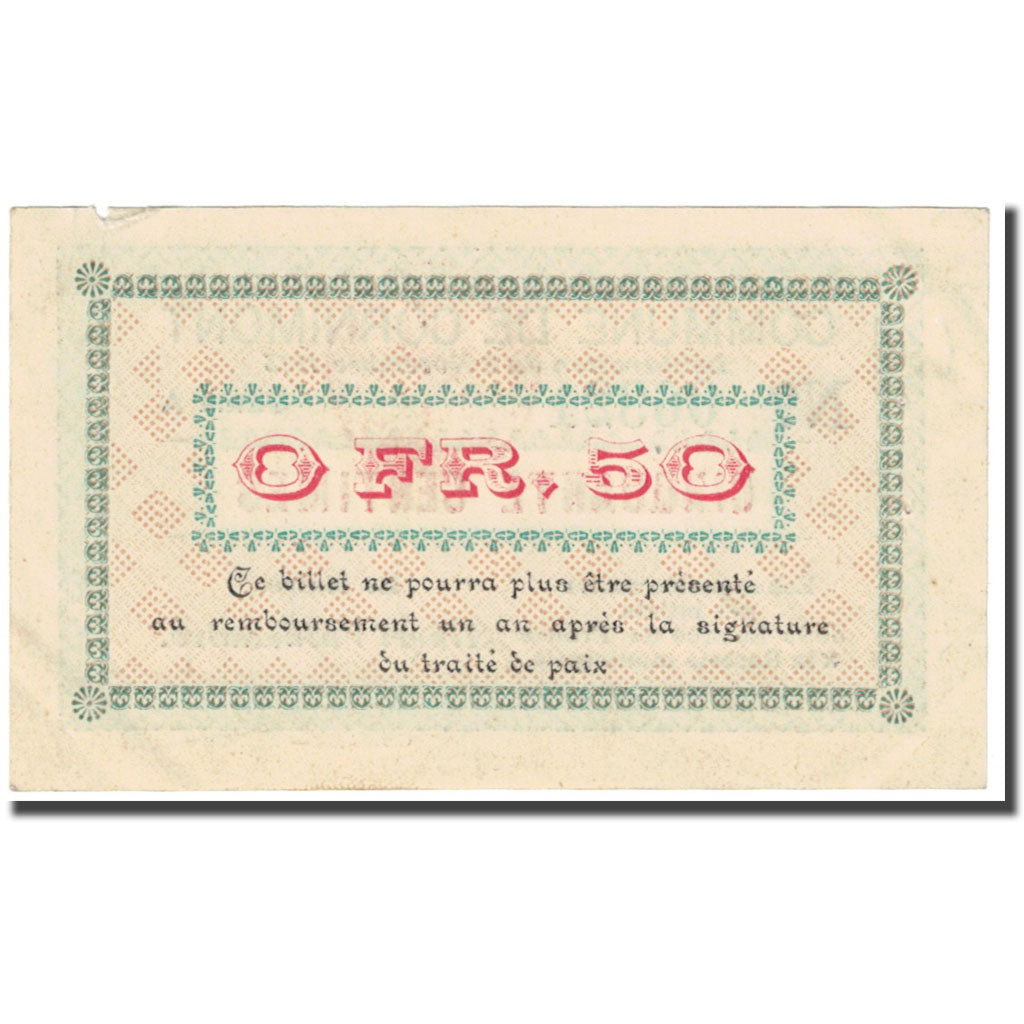 France, Cornimont, 50 Centimes, 1915, Emission Municipale, EF(40-45)