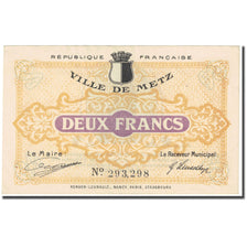 Francja, Metz, 2 Francs, 1918, Emission Municipale, AU(55-58), Pirot:131-6