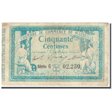 France, Marseille, 50 Centimes, 1914, Chambre de Commerce, VF(20-25)