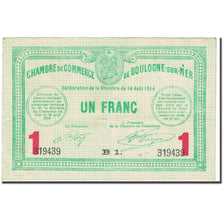France, Boulogne-sur-Mer, 1 Franc, 1914, Chambre de Commerce, TTB, Pirot:31-15