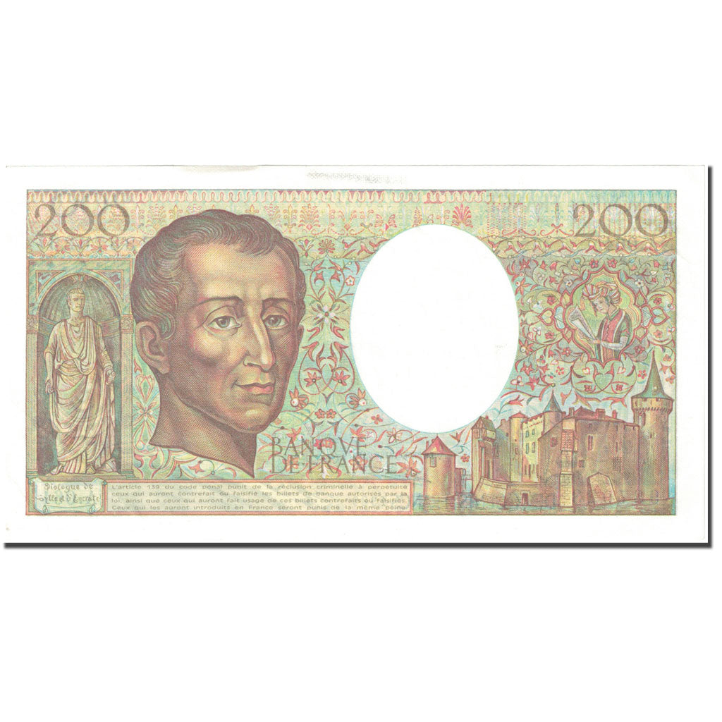 Francja, 200 Francs, Montesquieu, 1989, Undated (1989), UNC(63), Fayette:70.9