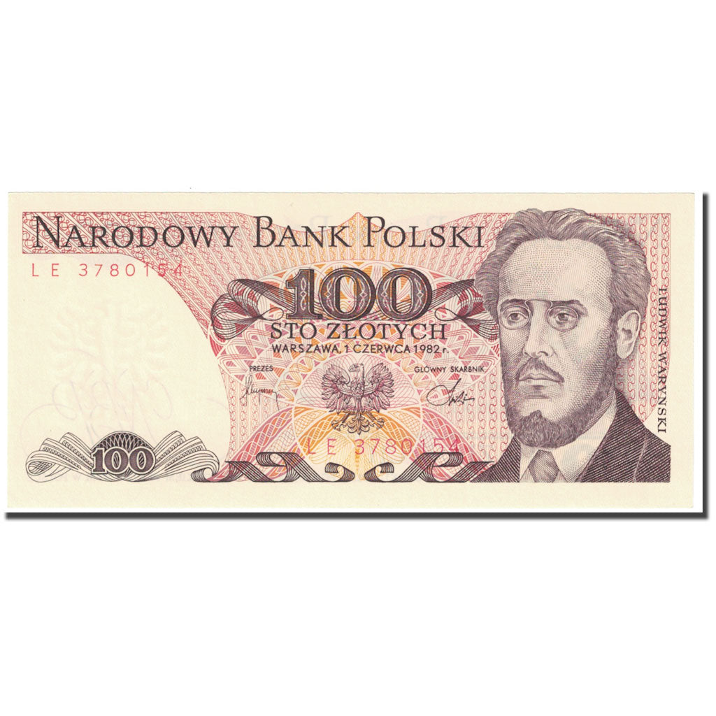 Banknote, Poland, 100 Zlotych, 1982, 1982-06-01, KM:143d, UNC(65-70)