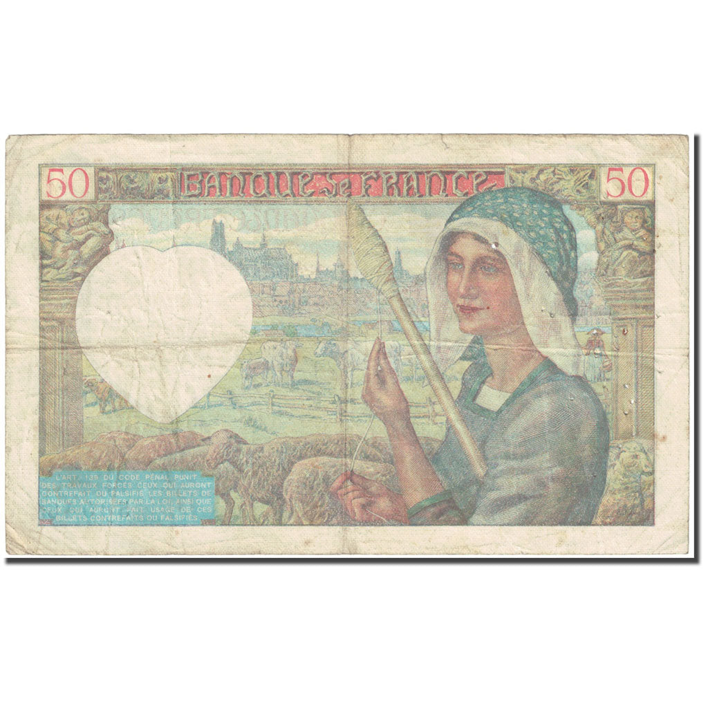 Frankrijk, 50 Francs, Jacques Coeur, 1940, 1940-06-13, B, Fayette:19.1, KM:93