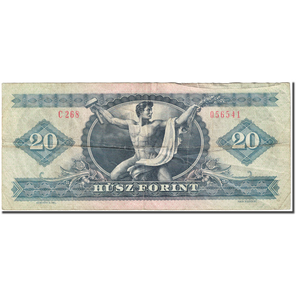 Banknote, Hungary, 20 Forint, 1980, 1980-09-30, KM:169g, VG(8-10)
