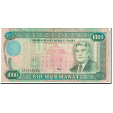 Biljet, Turkmenistan, 1000 Manat, 1995, Undated (1995), KM:8, TB
