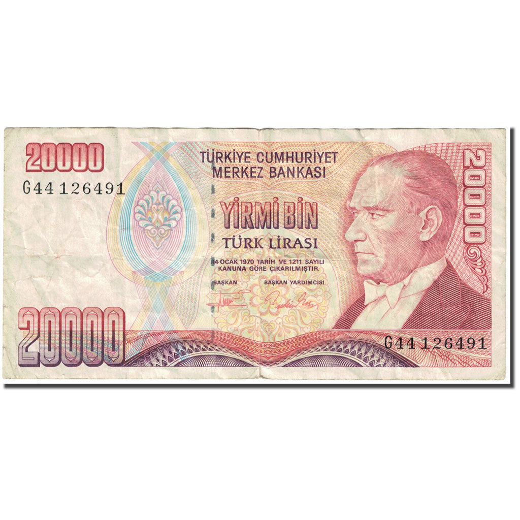 Geldschein, Türkei, 20,000 Lira, 1995-1997, Old Date 1970-10-14, KM:202, S