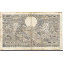 Banknote, Belgium, 100 Francs-20 Belgas, 1938, 1938-06-21, KM:107, VG(8-10)