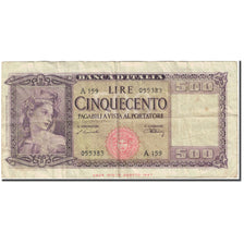 Nota, Itália, 500 Lire, 1947, 1947-08-14, KM:80a, VF(20-25)