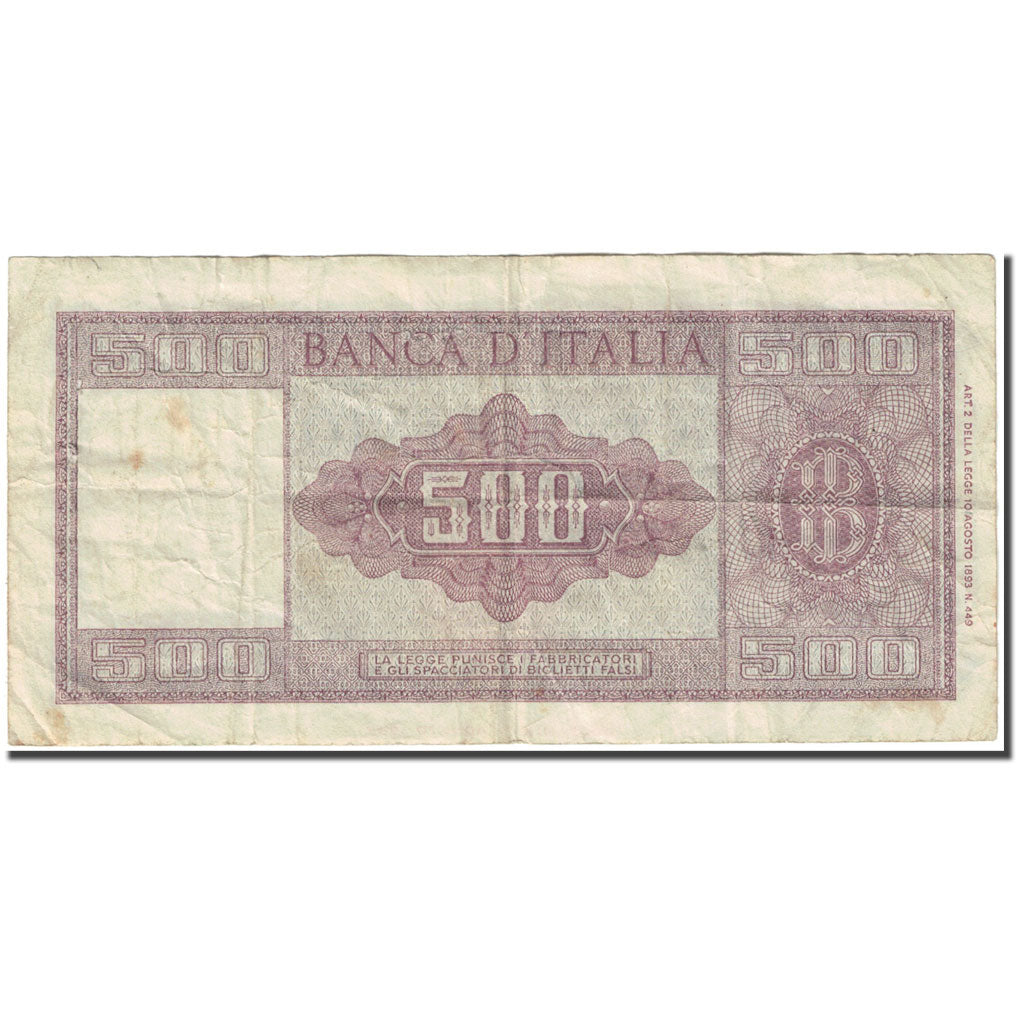 Banknote, Italy, 500 Lire, 1947, 1947-08-14, KM:80a, VF(20-25)