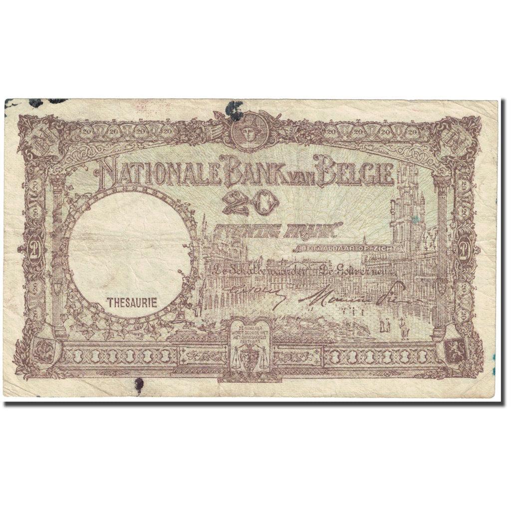 Banknote, Belgium, 20 Francs, 1947, 1947-04-24, KM:111, VG(8-10)