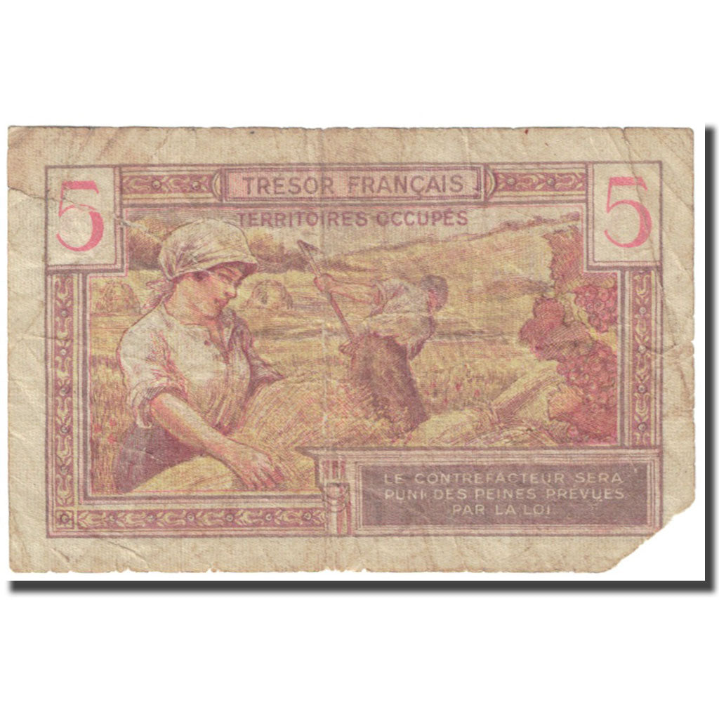 France, 5 Francs, 1947 French Treasury, 1947, Undated (1947), AG(1-3)
