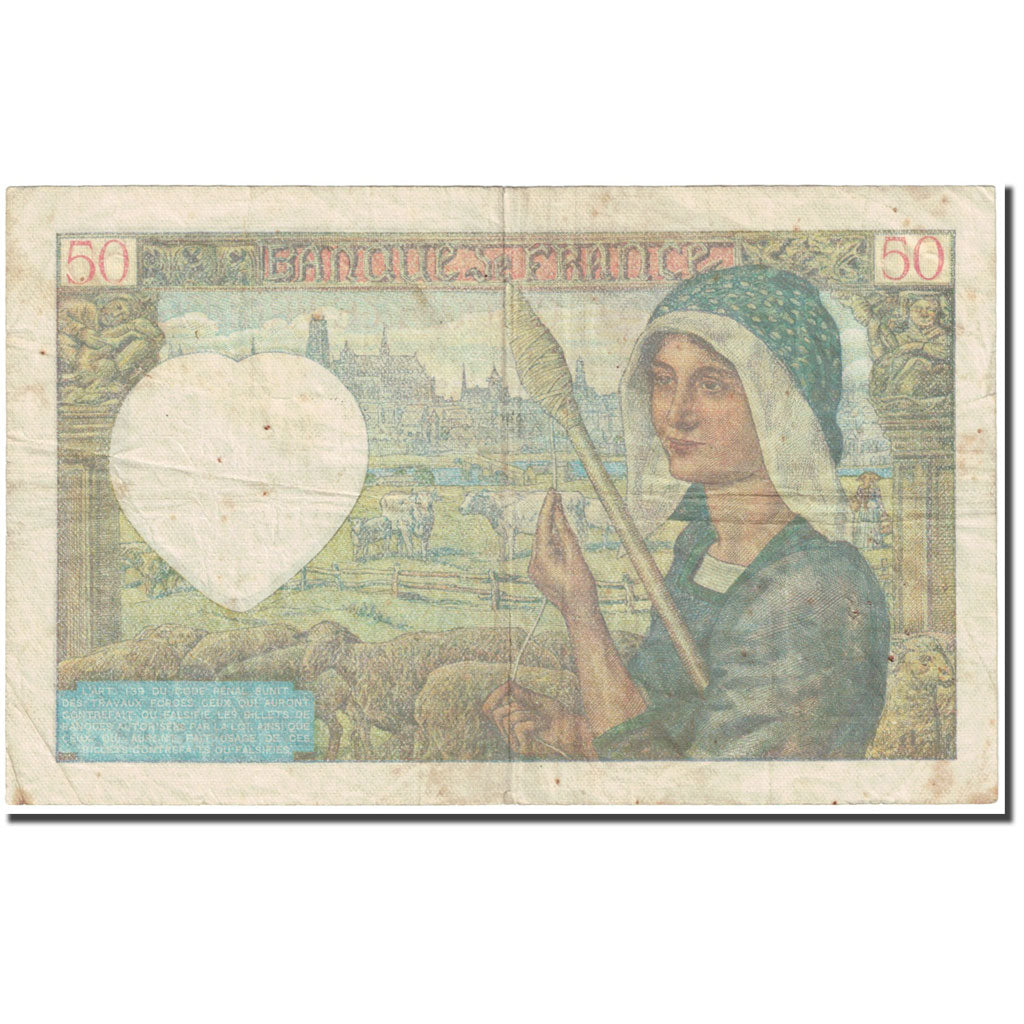 Frankrijk, 50 Francs, Jacques Coeur, 1941, 1941-05-15, B, Fayette:19.11, KM:93