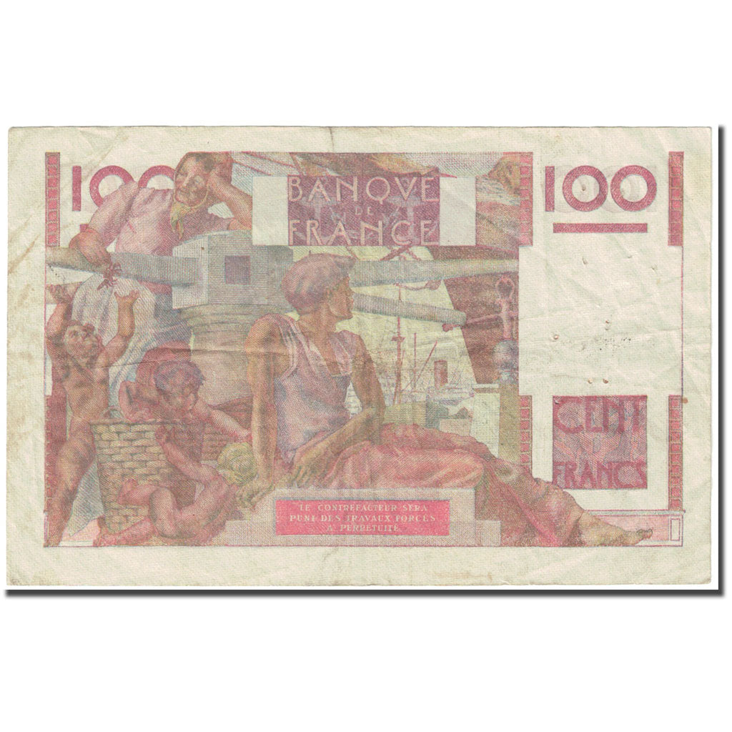 France, 100 Francs, Jeune Paysan, 1947, 1947-07-17, TB, Fayette:28.15, KM:128b