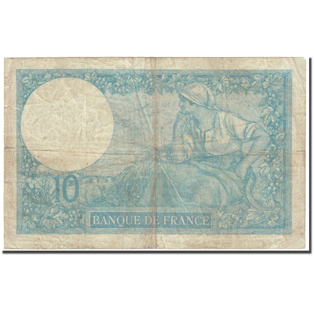 Frankrijk, 10 Francs, Minerve, 1916, 1916-11-09, TB, Fayette:6.1, KM:73a