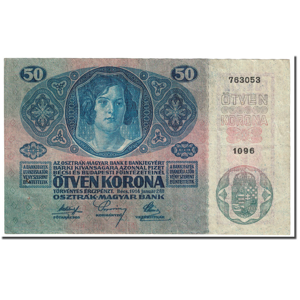 Banknote, Austria, 50 Kronen, 1919, Old Date : 02.01.1914 (1919)., KM:54a
