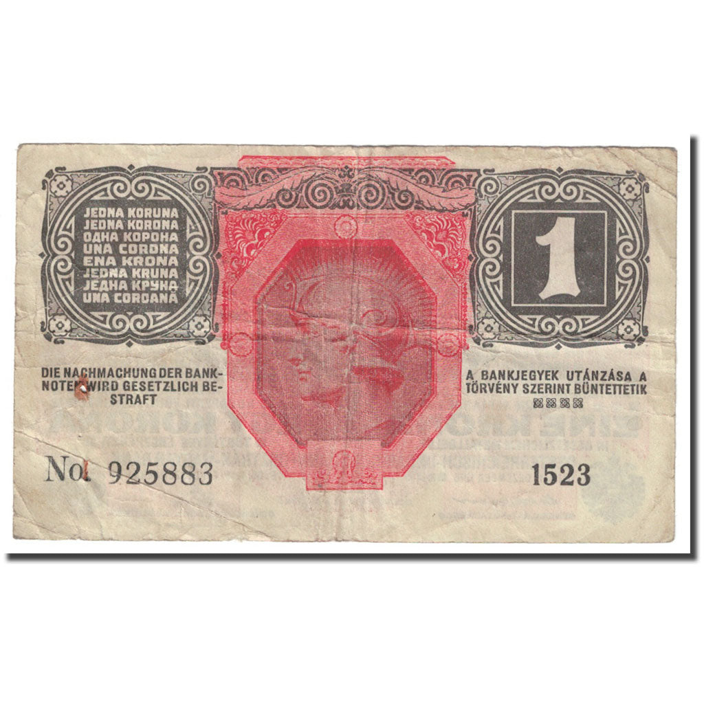 Banknote, Austria, 1 Krone, 1919, Old Date : 01.12.1916 (1919)., KM:49, VG(8-10)