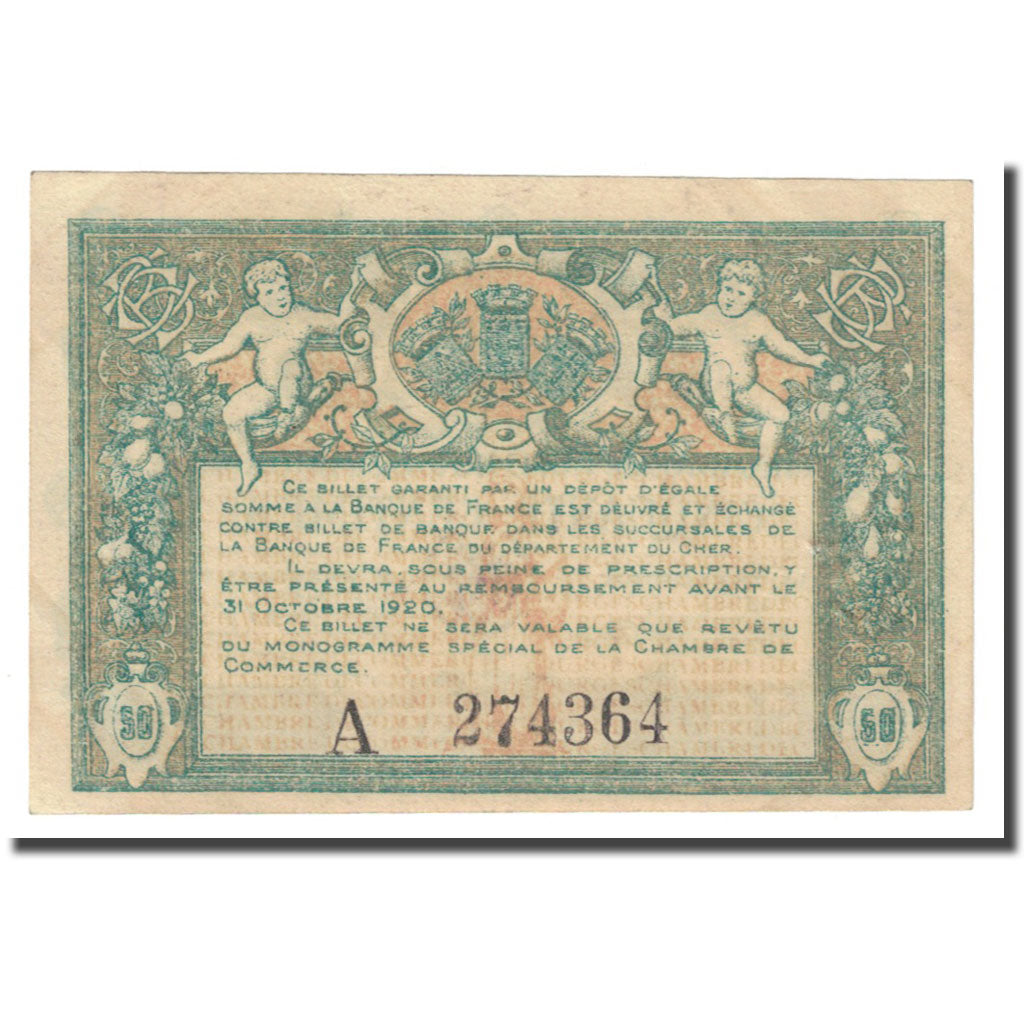 Frankrijk, Bourges, 50 Centimes, 1915, Chambre de Commerce, TTB, Pirot:32-1