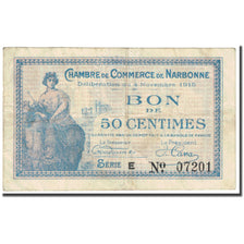 Francja, Narbonne, 50 Centimes, 1915, Chambre de commerce / Bon de, VF(20-25)
