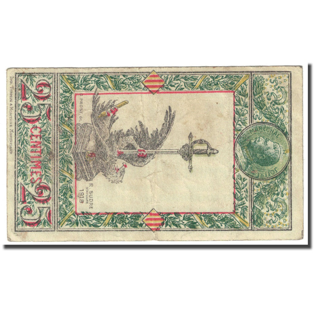 France, Pyrénées Orientales, 25 Centimes, 1918, Syndicats Commerciaux, B