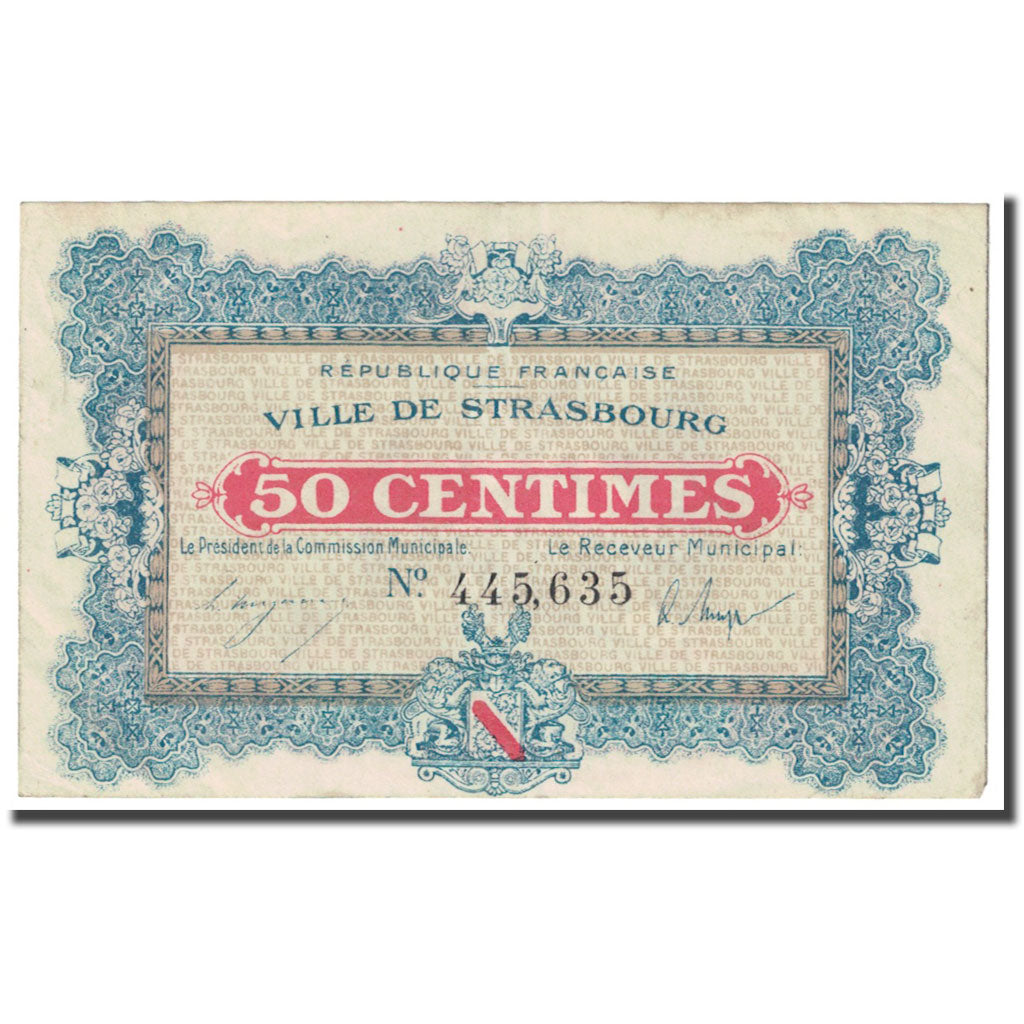 France, Strasbourg, 50 Centimes, 1918, Bon de Municipalité, TTB, Pirot:133-1
