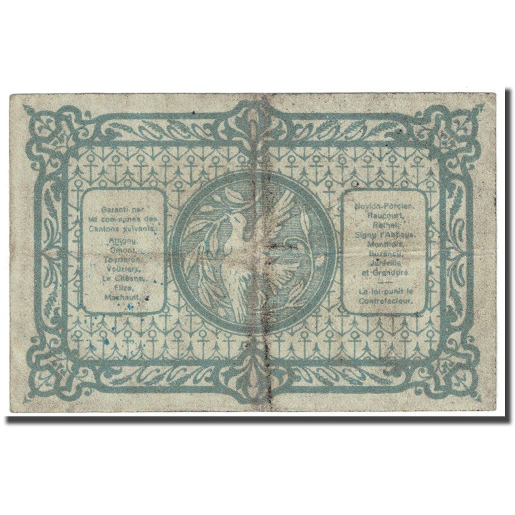 Francja, Poix-Terron, 1 Franc, 1917, Syndicat d'émission / Bon de, VF(20-25)