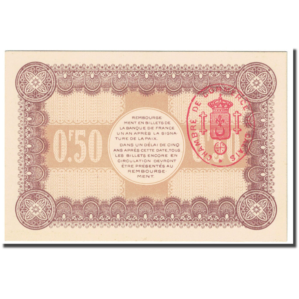 France, Calais, 50 Centimes, 1916, Epreuve Uniface., UNC(65-70)