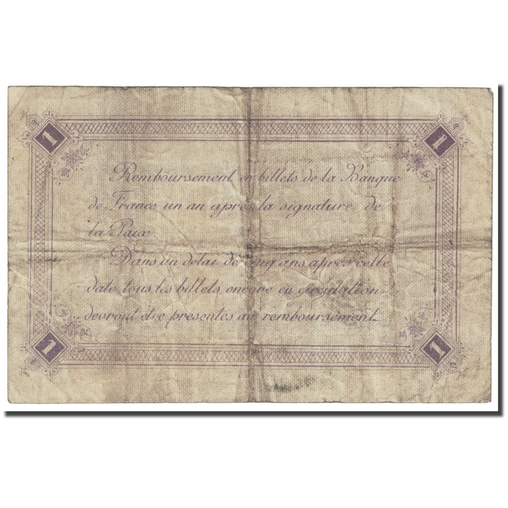 France, Calais, 1 Franc, Chambre de Commerce, VF(20-25), Pirot:36-37