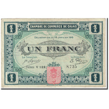France, Calais, 1 Franc, 1916, Chambre de Commerce, VF(20-25), Pirot:36-25