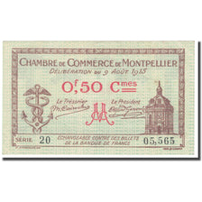 France, Montpellier, 50 Centimes, 1915, Chambre de Commerce, AU(55-58)