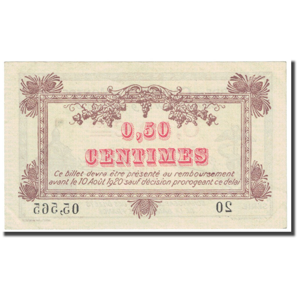 France, Montpellier, 50 Centimes, 1915, Chambre de Commerce, AU(55-58)