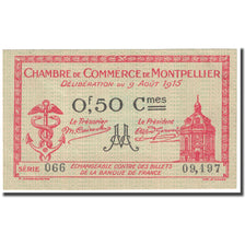 France, Montpellier, 50 Centimes, 1915, Chambre de Commerce, EF(40-45)