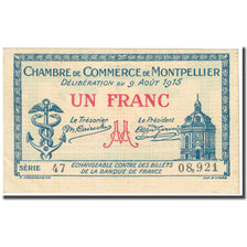 France, Montpellier, 1 Franc, 1915, Chambre de Commerce, SUP, Pirot:85-10
