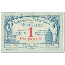 France, Montpellier, 1 Franc, 1917, Chambre de Commerce, VF(20-25), Pirot:85-18