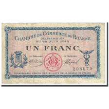 France, Roanne, 1 Franc, 1915, Chambre de Commerce, VF(20-25), Pirot:106-9