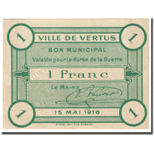 Frankrijk, Vertus, 1 Franc, 1916, Bon Municipal., SUP, Pirot:51-55