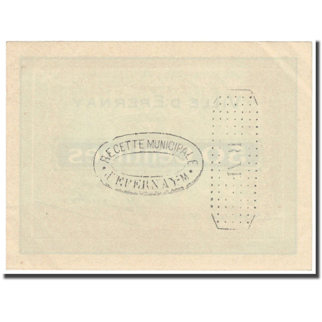 França, Epernay., 50 Centimes, 1914, Bon Municipal., AU(55-58), Pirot:51-15