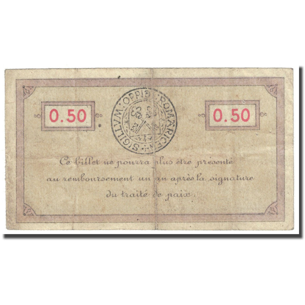 Frankrijk, Remiremont, 50 Centimes, 1915, Bon Municipal., TTB, Pirot:88-62